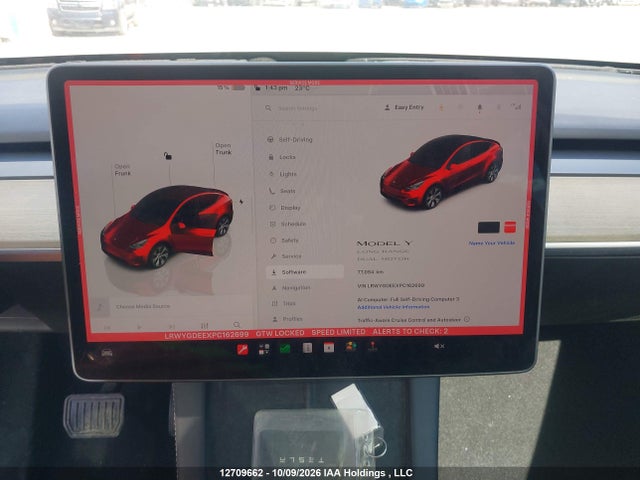 Aukcja sprzedaży 2023 Tesla Model Y Long Range, vin: LRWYGDEEXPC162699, numer aukcji: 12709662