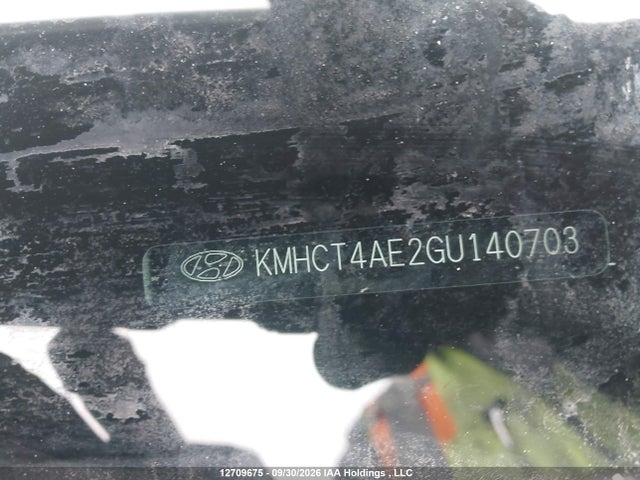 12709675 :رقم المزاد ، KMHCT4AE2GU140703 vin ، 2016 Hyundai Accent Gl مزاد بيع