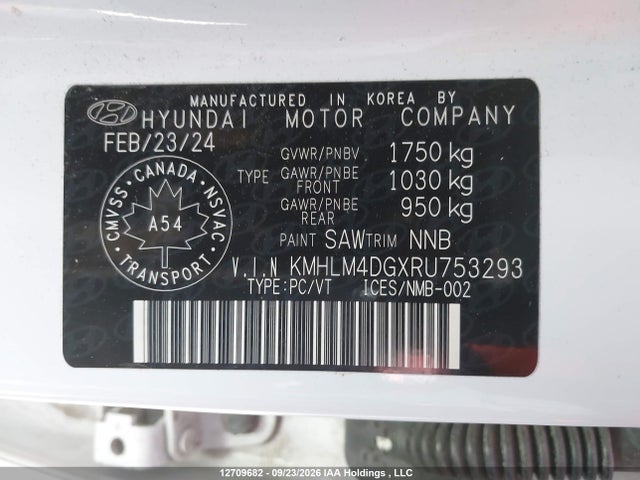 Aukcja sprzedaży 2024 Hyundai Elantra Sel, vin: KMHLM4DGXRU753293, numer aukcji: 12709682