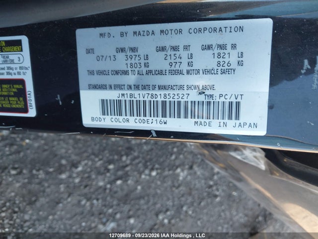 12709689 :رقم المزاد ، JM1BL1V78D1852527 vin ، 2013 Mazda 3 مزاد بيع