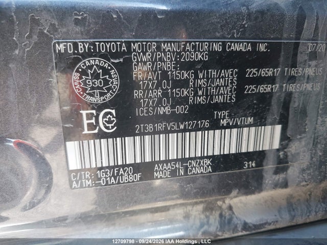 Toyota RAV4 LE 2020 2T3B1RFV5LW127176 Image 9