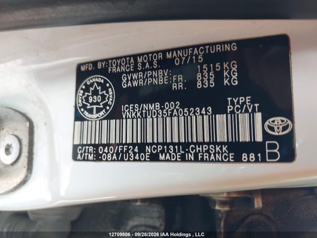 Toyota Yaris 2015 VNKKTUD35FA052343 Image 9