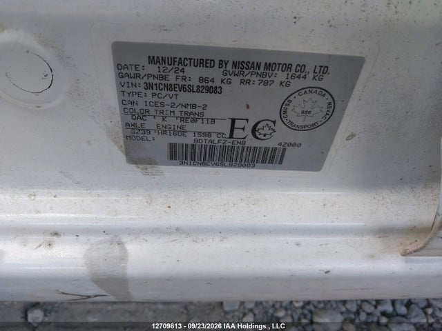 Продажа на аукционе авто 2025 Nissan Versa Sv, vin: 3N1CN8EV6SL829083, номер лота: 12709813