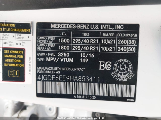 4JGDF6EE9HA853411 Mercedes-Benz Gls 450 4matic