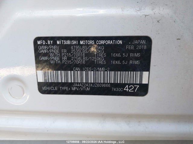 Mitsubishi Outlander 2018 JA4AZ2A3XJZ609666 Image 18