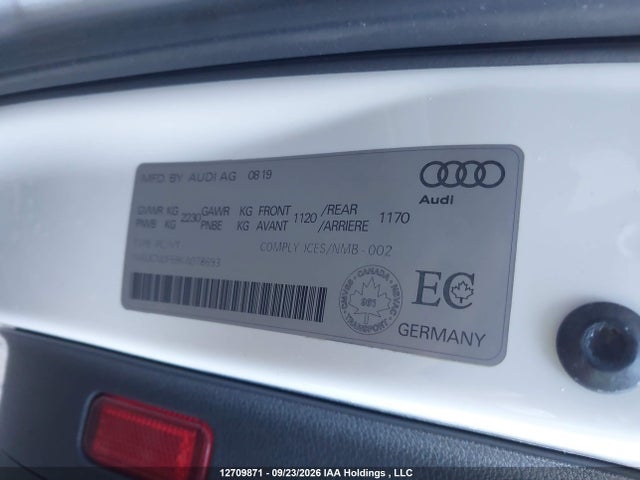 2019 Audi A5 Prestige მანქანა იყიდება აუქციონზე, vin: WAUCNCF59KA078693, აუქციონის ნომერი: 12709871