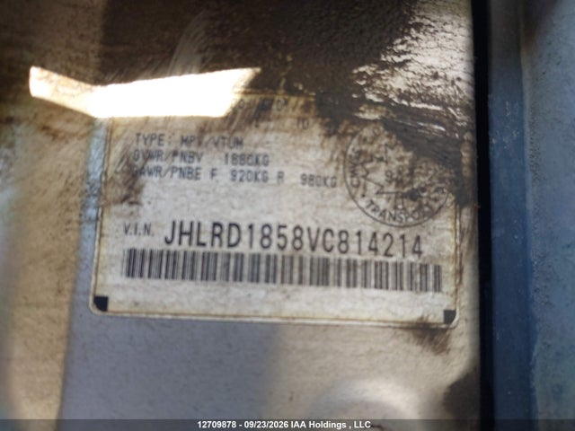 Aukcja sprzedaży 1997 Honda Cr-v Lx, vin: JHLRD1858VC814214, numer aukcji: 12709878