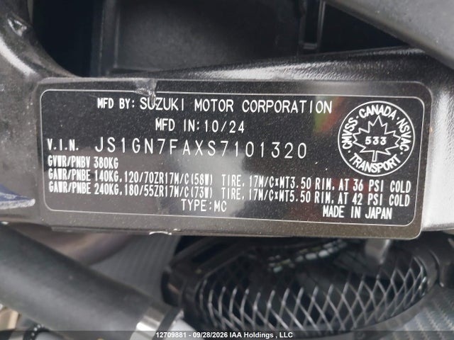 Suzuki GSX-R600 2025 JS1GN7FAXS7101320 Image 10