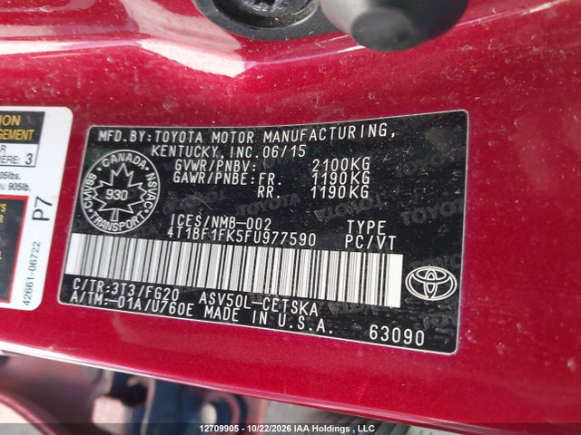 4T1BF1FK5FU977590 Toyota Camry Le/xle/se/xse
