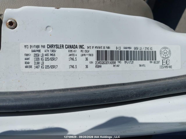 Продажа на аукционе авто 2014 Dodge Grand Caravan Se/sxt, vin: 2C4RDGBG3ER102890, номер лота: 12709929