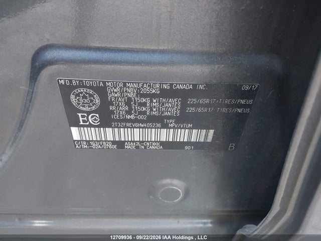 Продаж на аукціоні авто 2017 Toyota Rav4 Le, vin: 2T3ZFREV6HW405236, номер лоту: 12709936
