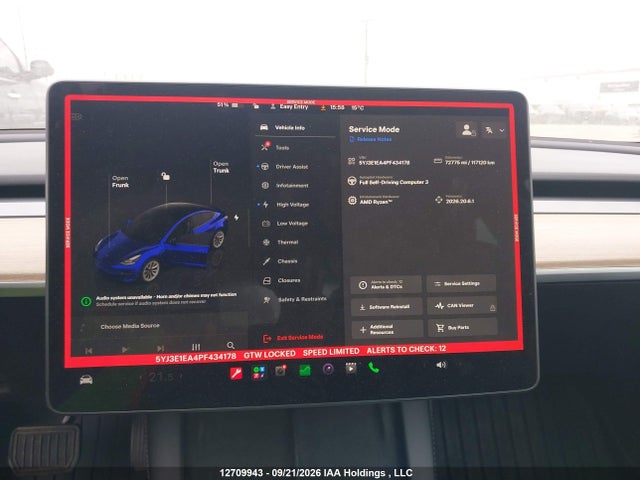 Aukcja sprzedaży 2023 Tesla Model 3, vin: 5YJ3E1EA4PF434178, numer aukcji: 12709943