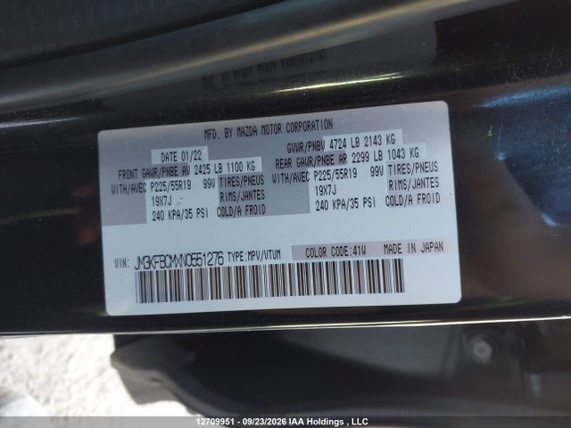 Aukcja sprzedaży 2022 Mazda Cx-5 Preferred, vin: JM3KFBCMXN0551276, numer aukcji: 12709951
