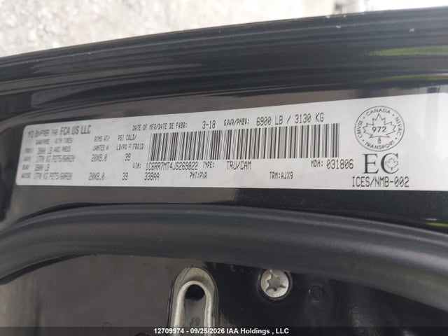 Aukcja sprzedaży 2018 Ram 1500 Sport, vin: 1C6RR7MT4JS269822, numer aukcji: 12709974