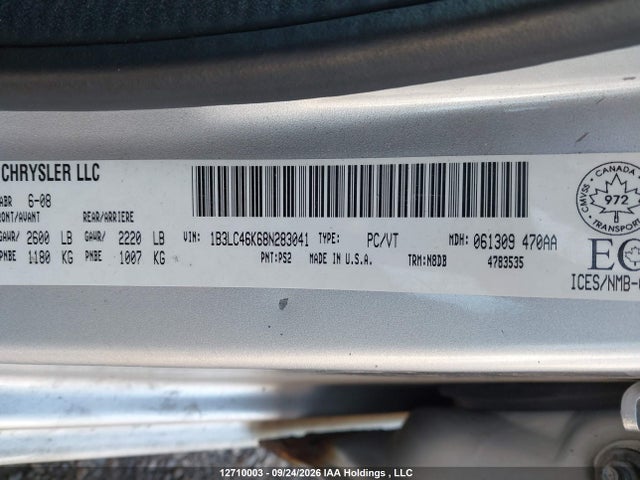 Aukcja sprzedaży 2008 Dodge Avenger Se, vin: 1B3LC46K68N283041, numer aukcji: 12710003