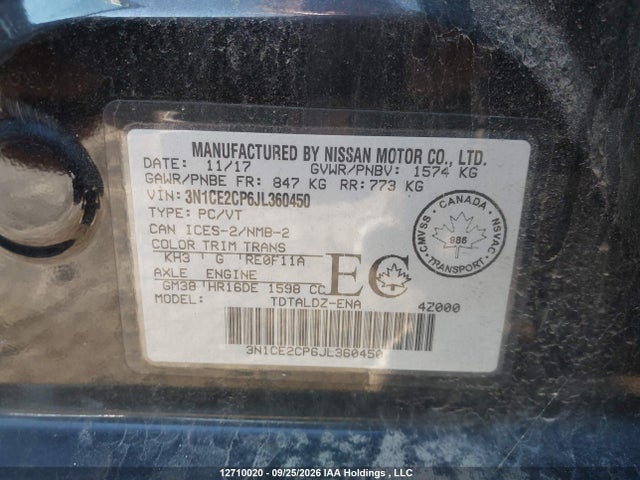 Nissan VERSA NOTE 2018 3N1CE2CP6JL360450 Image 19