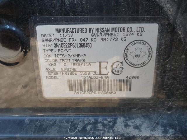 Nissan VERSA NOTE 2018 3N1CE2CP6JL360450 Image 9