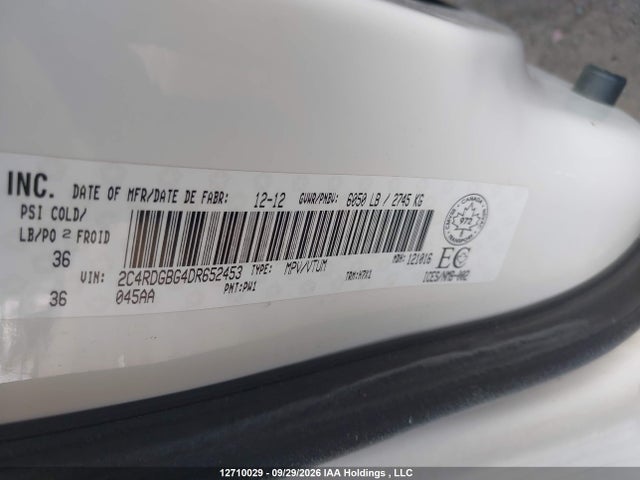 Продаж на аукціоні авто 2013 Dodge Grand Caravan Se, vin: 2C4RDGBG4DR652453, номер лоту: 12710029