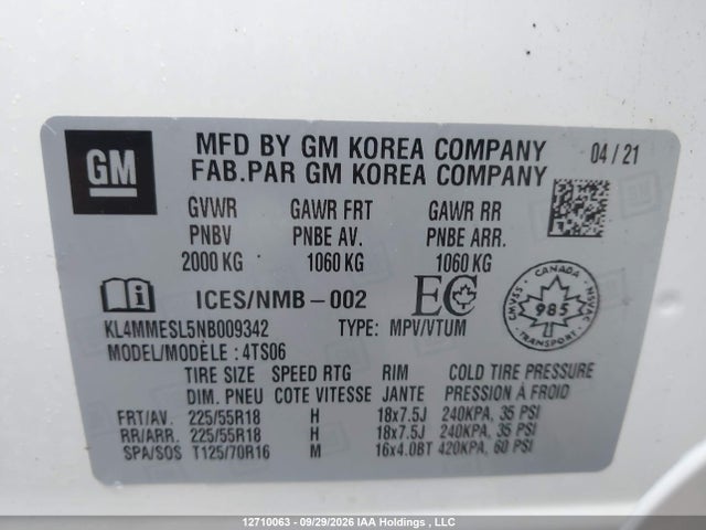 Продаж на аукціоні авто 2022 Buick Encore Gx Awd Select, vin: KL4MMESL5NB009342, номер лоту: 12710063