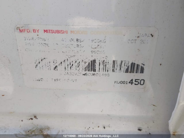 Aukcja sprzedaży 2012 Mitsubishi Lancer, vin: JA32V2FW6CU601488, numer aukcji: 12710068
