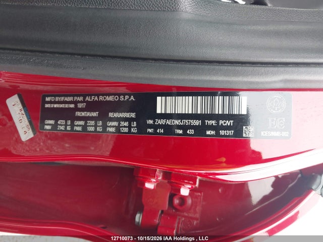 Alfa Romeo Giulia Q4 2018 ZARFAEDN5J7575591 Image 17