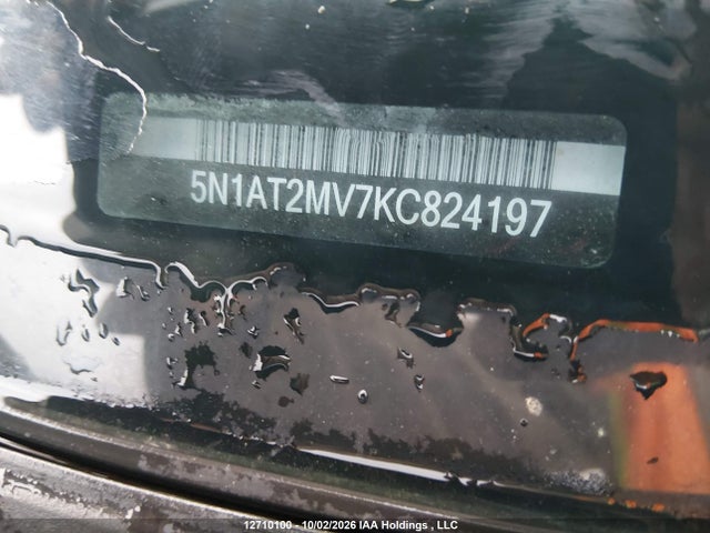 Продаж на аукціоні авто 2019 Nissan Rogue S/sl/sv, vin: 5N1AT2MV7KC824197, номер лоту: 12710100