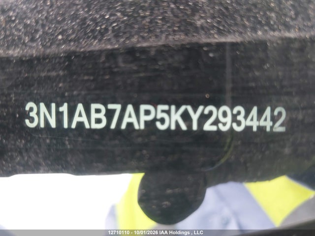 12710110 :رقم المزاد ، 3N1AB7AP5KY293442 vin ، 2019 Nissan Sentra 1.8 S/1.8 Sv مزاد بيع