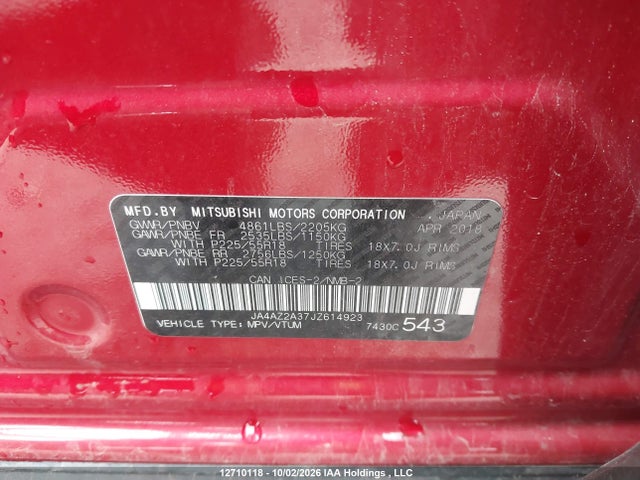 Mitsubishi Outlander Es 2018 JA4AZ2A37JZ614923 Image 9