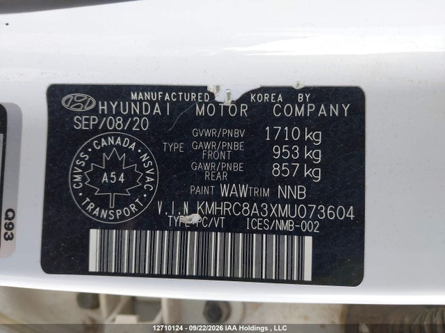 Продажа на аукционе авто 2021 Hyundai Venue Preferred, vin: KMHRC8A3XMU073604, номер лота: 12710124