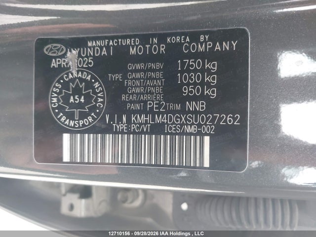 2025 Hyundai Elantra Sel Sport მანქანა იყიდება აუქციონზე, vin: KMHLM4DGXSU027262, აუქციონის ნომერი: 12710156