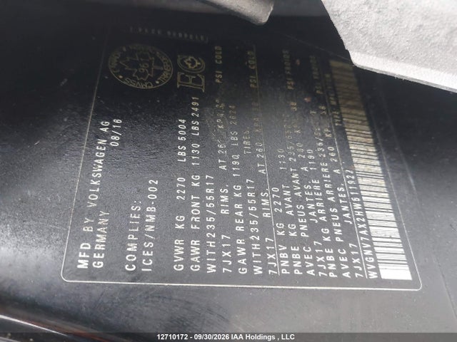Продажа на аукционе авто 2017 Volkswagen Tiguan Wolfsburg Edition, vin: WVGNV7AX2HW511922, номер лота: 12710172