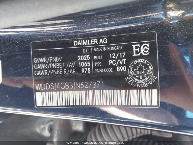 2018 Mercedes-benz Cla 250 4matic მანქანა იყიდება აუქციონზე, vin: WDDSJ4GB3JN627371, აუქციონის ნომერი: 12710203