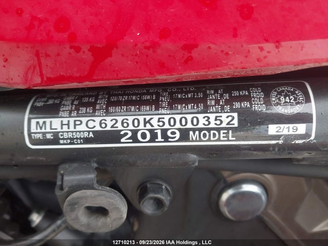 MLHPC6260K5000352 Honda Cbr500 Ra