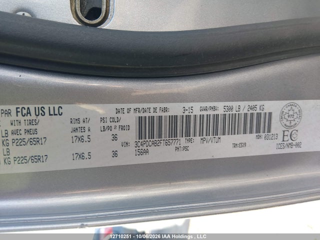 Dodge Journey 2015 3C4PDCAB2FT657771 Image 9