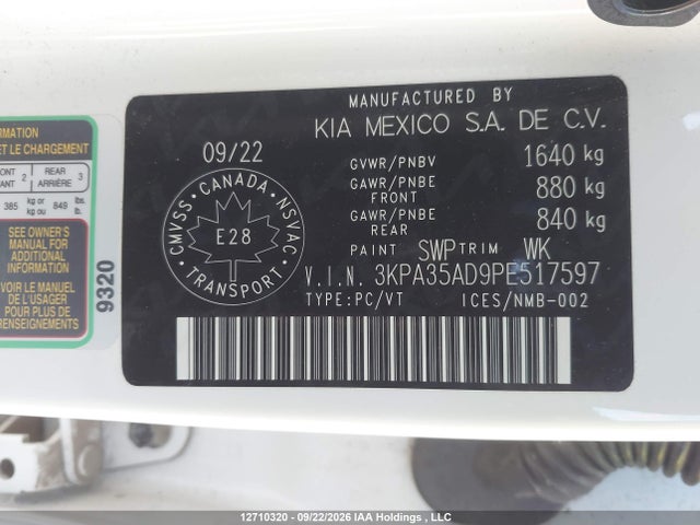 Продаж на аукціоні авто 2023 Kia Rio Ex Premium, vin: 3KPA35AD9PE517597, номер лоту: 12710320