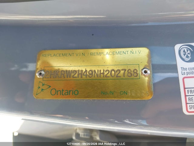 2022 Honda Cr-v Sport მანქანა იყიდება აუქციონზე, vin: 2HKRW2H49NH202788, აუქციონის ნომერი: 12710405