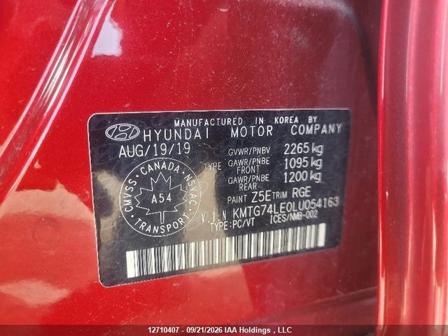 Aukcja sprzedaży 2020 Genesis G70 Elite, vin: KMTG74LE0LU054163, numer aukcji: 12710407