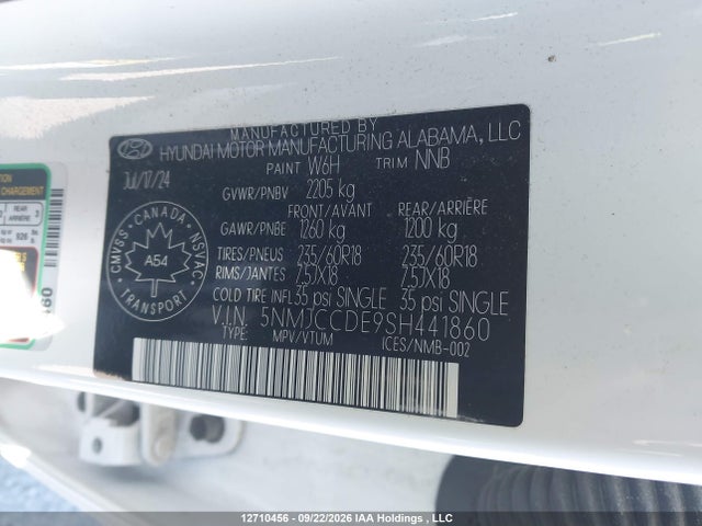 2025 Hyundai Tucson Sel მანქანა იყიდება აუქციონზე, vin: 5NMJCCDE9SH441860, აუქციონის ნომერი: 12710456