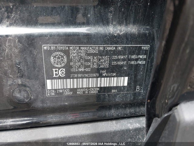 Toyota RAV4 LE 2022 2T3B1RFV1NC320879 Image 9