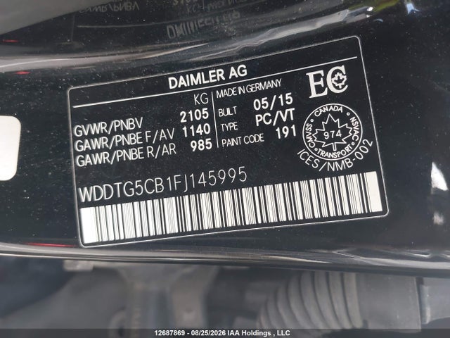 WDDTG5CB1FJ145995 Mercedes-Benz Gla 45 Amg 4matic