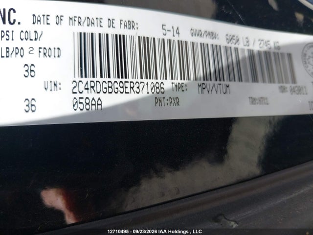 Dodge Grand Caravan Se 2014 2C4RDGBG9ER371086 Image 9