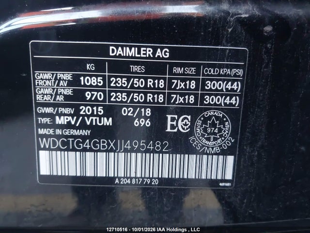 WDCTG4GBXJJ495482 Mercedes-Benz Gla Gla 250