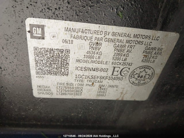 1GC1KSEY6KF104050 Chevrolet Silverado 2500hd Lt
