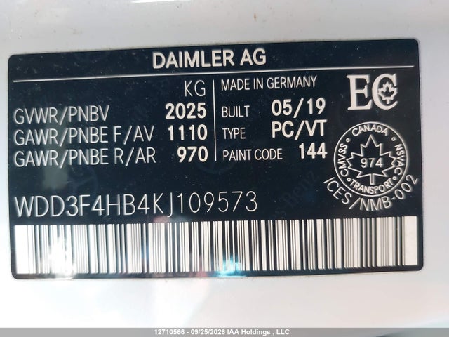 Продаж на аукціоні авто 2019 Mercedes-benz A 250 4matic, vin: WDD3F4HB4KJ109573, номер лоту: 12710566
