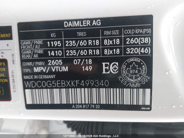 WDC0G5EBXKF499340 Mercedes-Benz Glc 350e