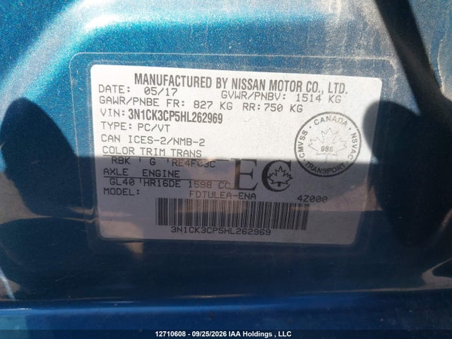 Продаж на аукціоні авто 2017 Nissan Micra, vin: 3N1CK3CP5HL262969, номер лоту: 12710608
