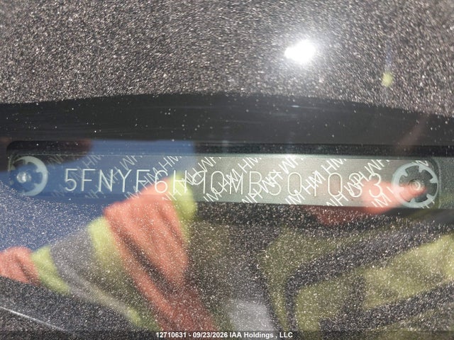 12710631 :رقم المزاد ، 5FNYF6H90MB501033 vin ، 2021 Honda Pilot Touring 8p مزاد بيع