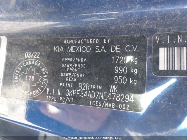 KIA Forte Gt Line 2022 3KPF34AD7NE478294 Image 9