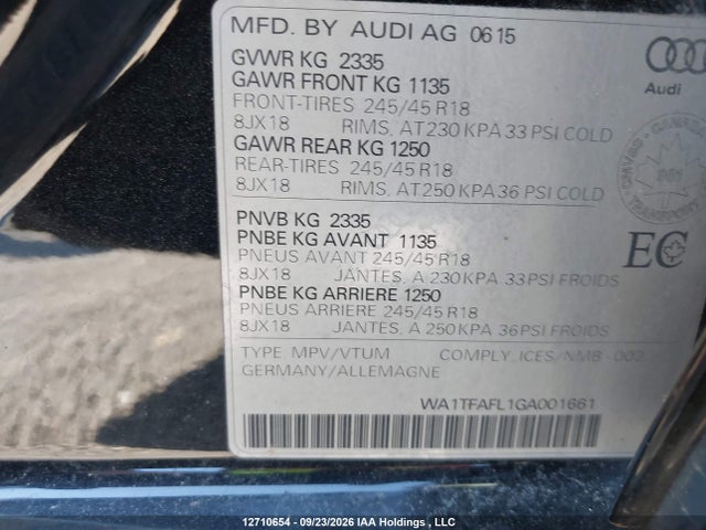 WA1TFAFL1GA001661 Audi A4 Allroad 2.0t Komfort