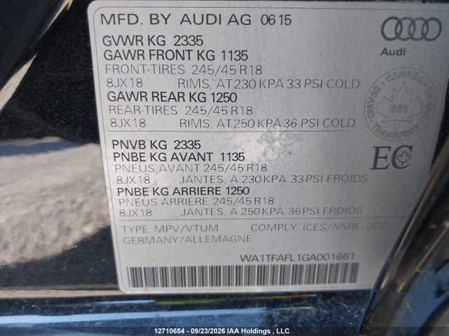WA1TFAFL1GA001661 Audi A4 Allroad 2.0t Komfort